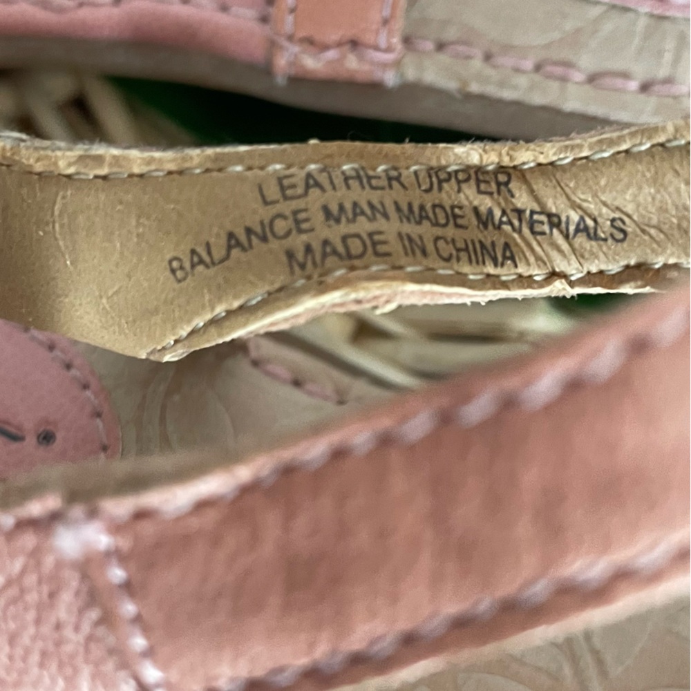 B.O.C Born Out Of Concept leather Blush Pink Nude Floral Flat Sandals Size 39/8 - Picture 15 of 16